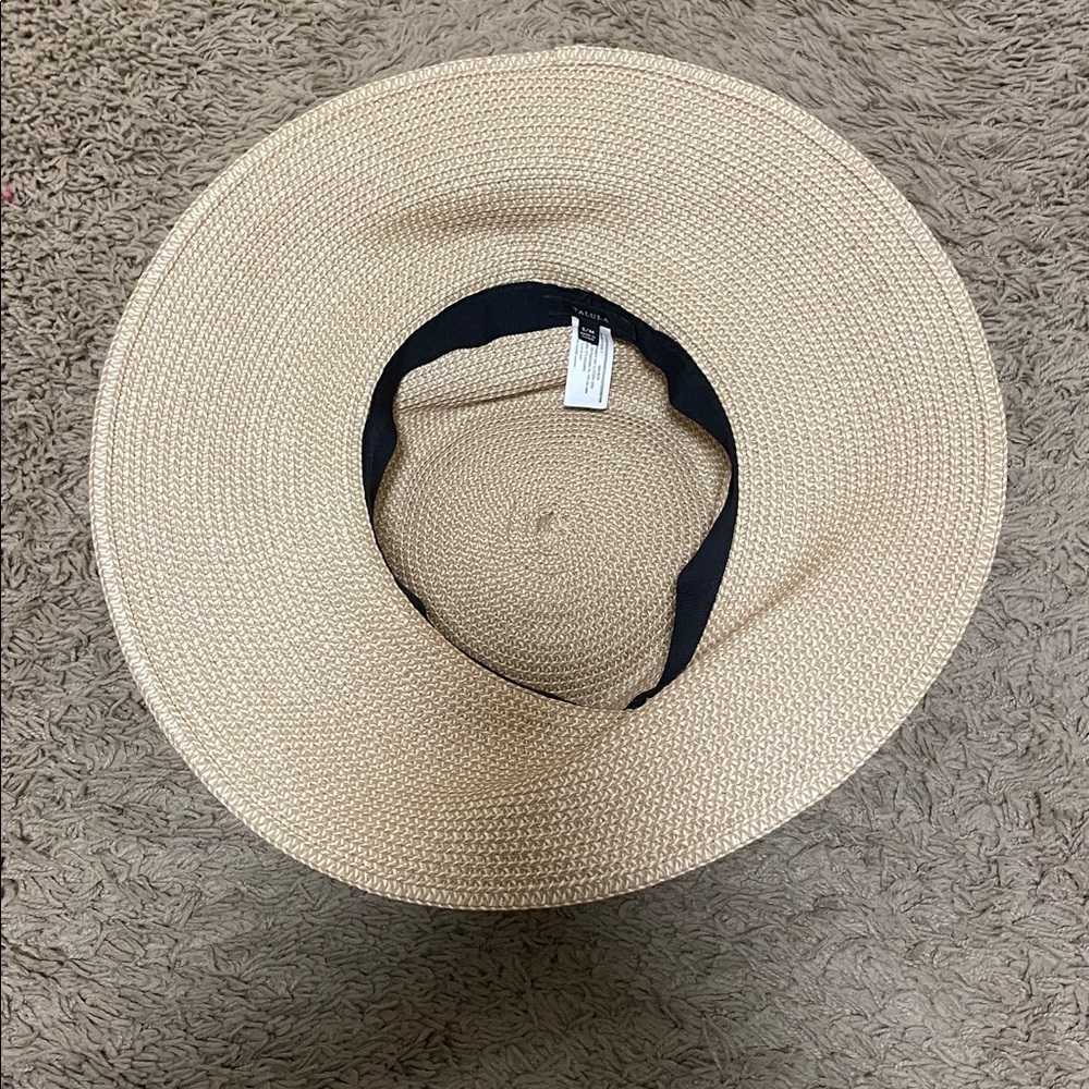 Talula | Tan | Straw | Black Cow Leather Band | Sun Hat | ResortWear | Size S - Picture 6 of 15